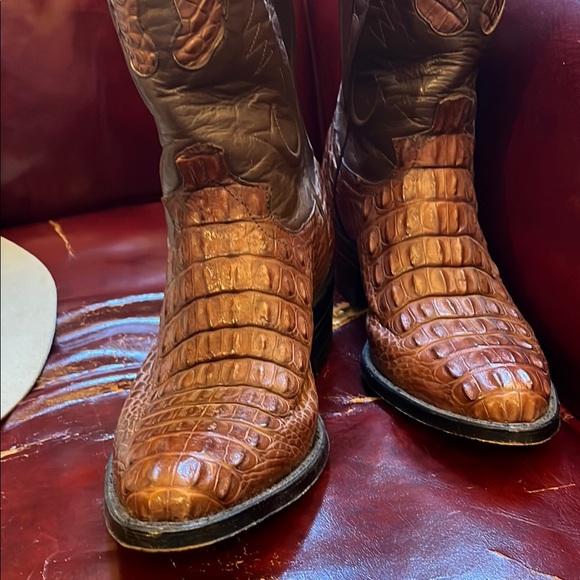 Brown Alligator Cowboy Boots - Picture 1 of 8